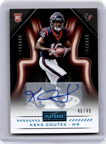 2018 Panini Playbook Rookie Signatures Platinum #161 Keke Coutee Auto 46/49