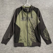 UFC Venum Jacket Mens Sz L Fight Week Green Black Champion Zip Up Hoodie