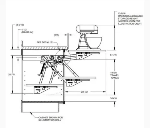 Hardware Resources Soft-Close Mixer / Appliance Lift, ML-1CH - Picture 6 of 6