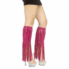 Pink Mirror Fringe Boot Covers Costume Accessory - Morris Costumes