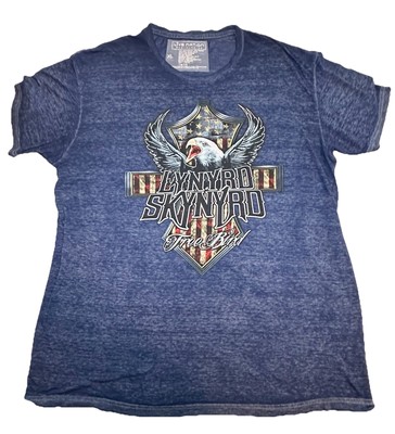 Live Nation Lynyrd Skynyrd Free Bird Semi Sheer Blue Concert Tee Shirt XL
