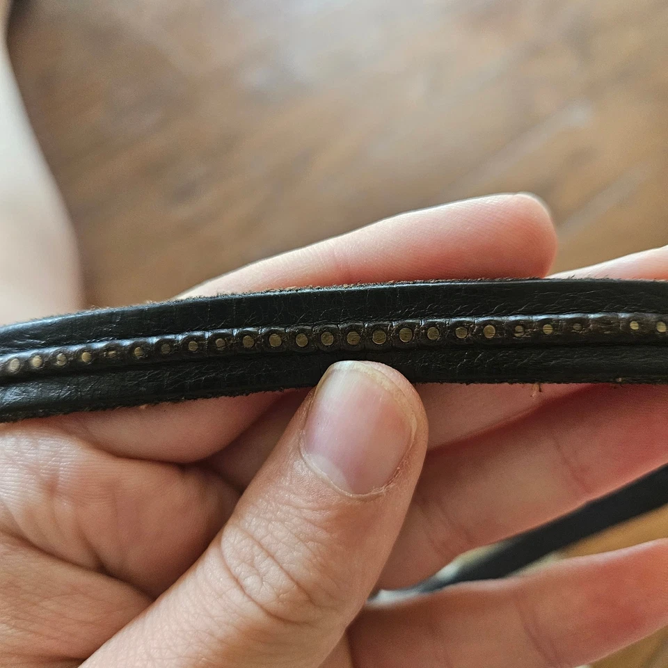Madewell skinny black leather belt with rivets size M/L - Image 2 of 4