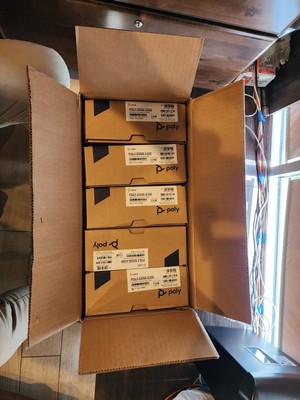 Case of 5 - Poly Edge E320 IP Desk Phone 2200-87000-025 NEW 8x8 Provisioned