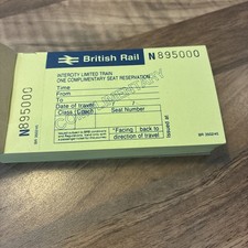 British Rail Intercity Complimentary Seat Reservation Book