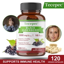 10:1 Potent Extract Capsules 5000 Mg Strength Immune Health 30-120 Pills Vegan 