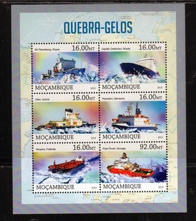 MOZAMBIQUE #2836 2013 ICEBREAKER MINT VF NH O.G M/S