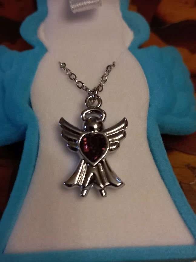 Virca Angelo Azzurro Catenina Charm Angelo Cuore Rosso - Immagine 2 di 4