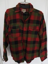 Melton Vintage 60s Flannel Shirt Wool, Heavy Buffalo Plaid, Size Medium 15 