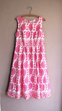 Boden Pink & White Paisley Cotton Summer Dress Sz 12, Cotton Lining