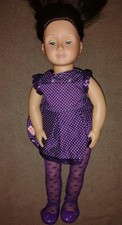 Our Generation 18" Doll Brown Hair, Blue Eyes, Purple Outfit Extra Clothes