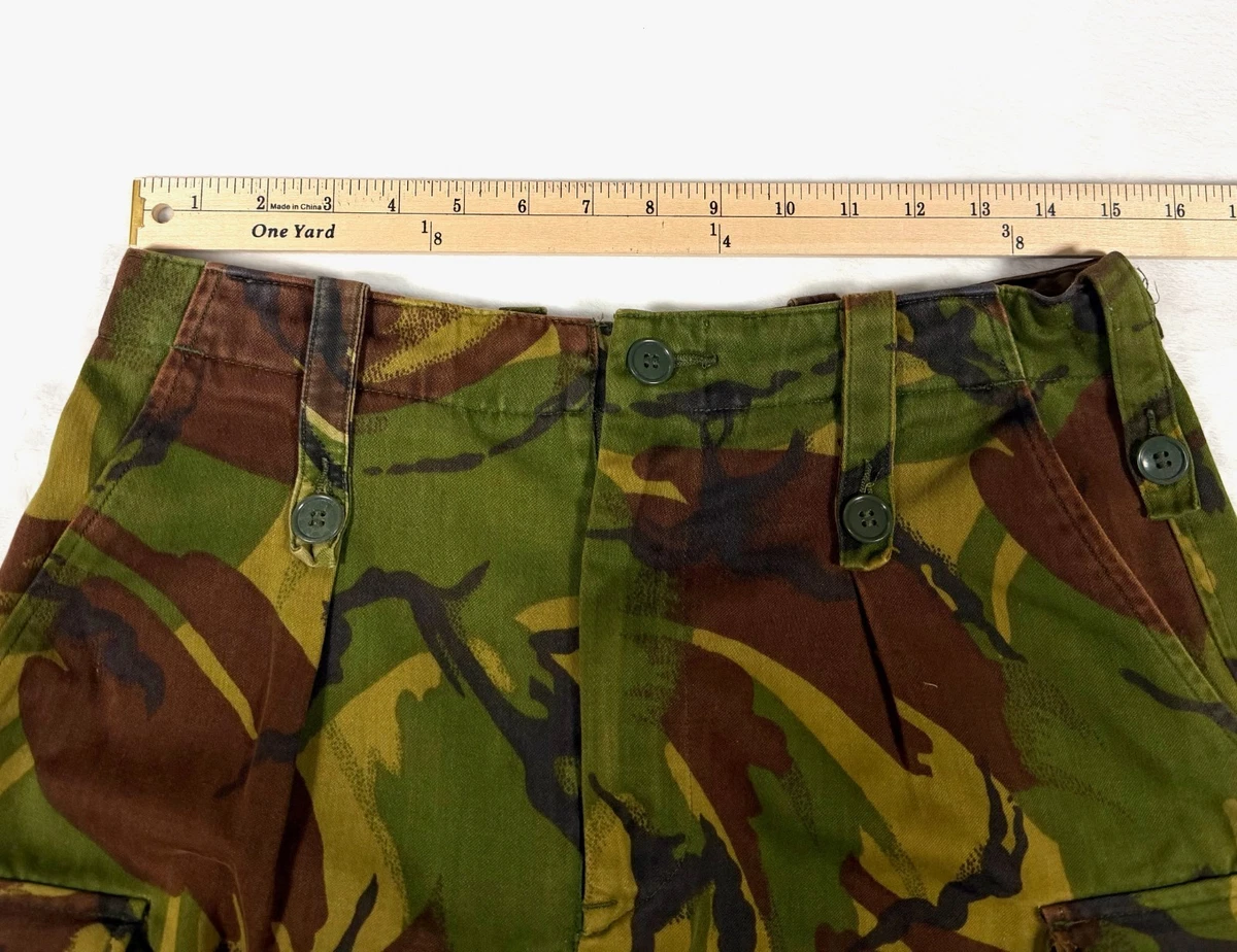Pantalones Cortos Carga Ejército Británico DPM Camuflados Para Hombres 30 Verde Militar Excedente 13" Entrepierna