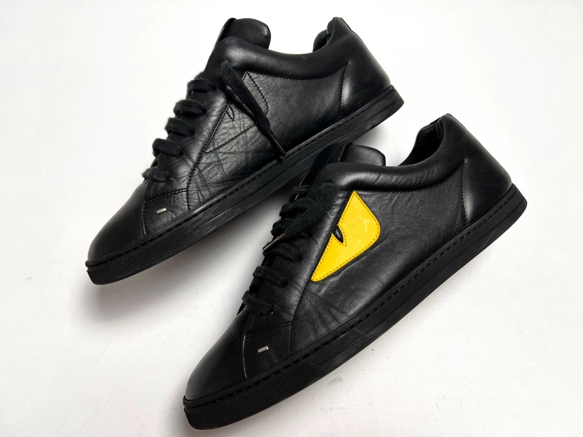 FENDI BUGS MID-TOP LEATHER TRAINERS IN BLUE/BLACK Men\'s 7.5 Fendi Blue Leather Sneakers, Size 10 w/ Box – OLIVER main image 3