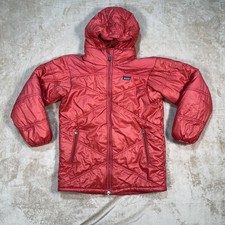 VINTAGE Patagonia Jacket Youth Boys L Red Puffer Full Zip Hooded