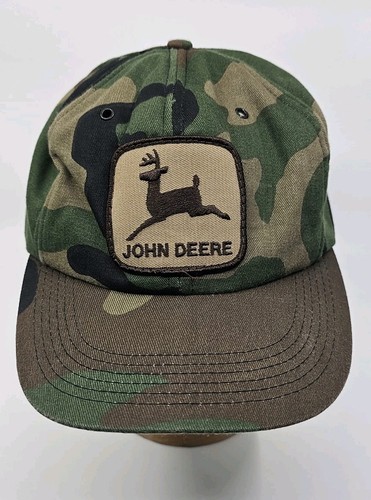 Vintage John Deere Camouflage Snapback Trucker Mütze Kappe braun Patch Tonkin USA - Bild 2 von 8