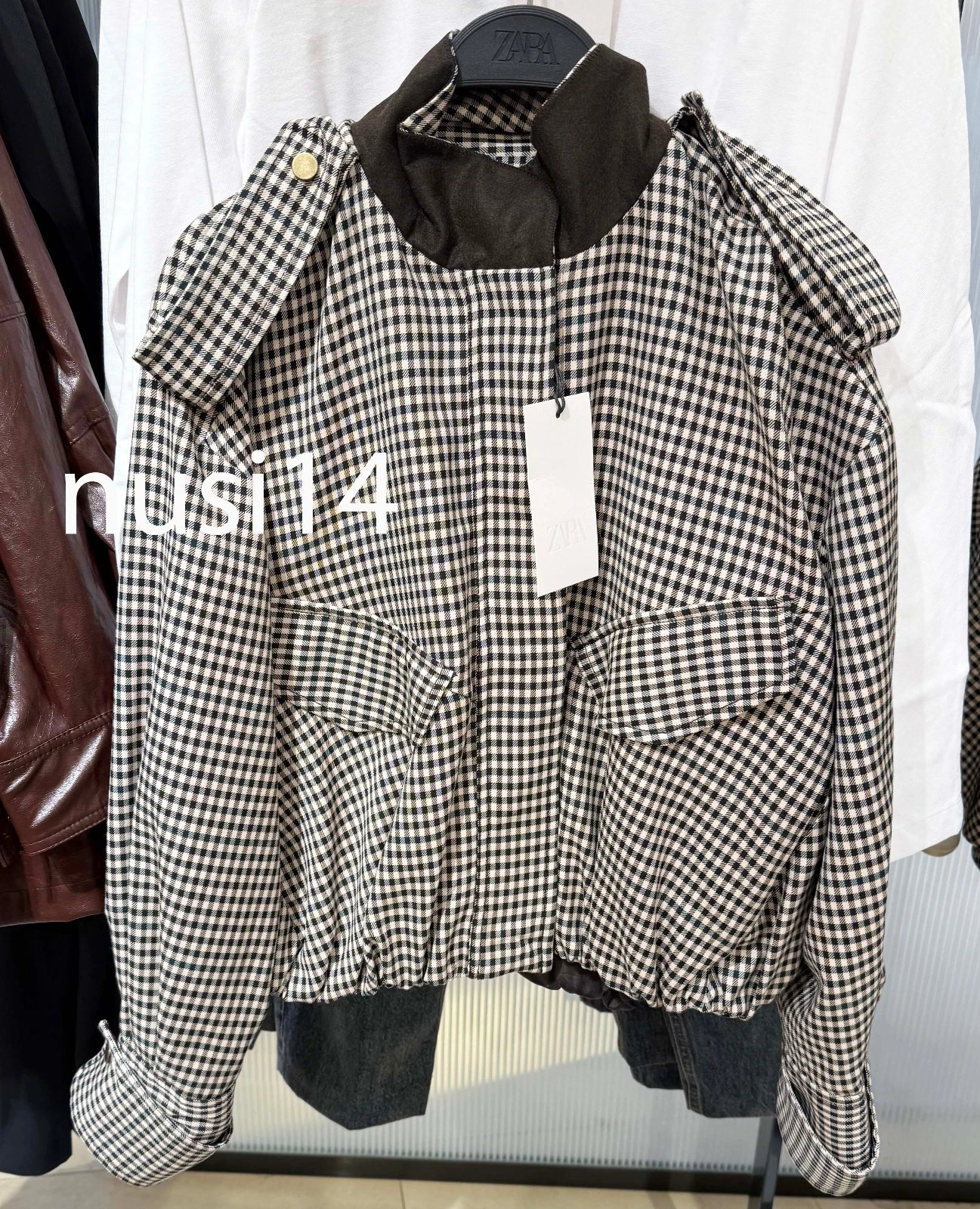 ZARA NEW WOMAN CHECKED ZW COLLECTION BOMBER JACKET BROWN XS-L 2229/838/700
