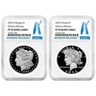 2pc Set - 2025-S $1 Proof Morgan and Peace Silver Dollar NGC PF70UC AR Advance