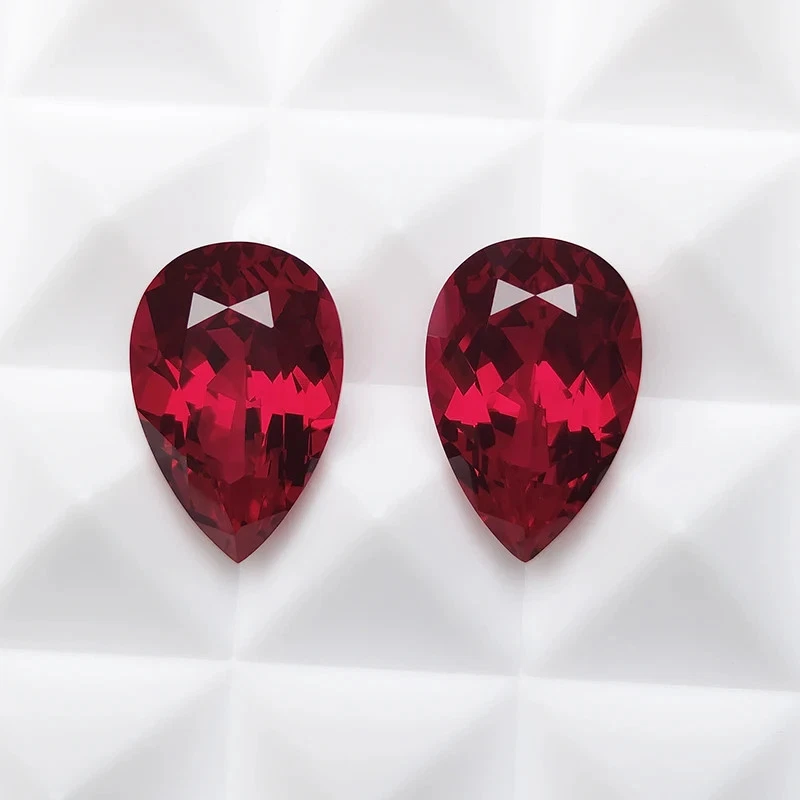 Pigeon Blood Lab Grown Ruby Gemstone Pear Cut AGL Certificate Wholesale Price - Image 4 of 4