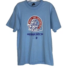 Vintage Screen Stars Best Soybean Expo Des Moines, Iowa Blue Tshirt Large 1989