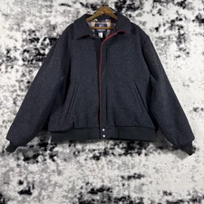 Vintage Woolrich Jacket Mens Size Extra Large Gray Full Zip Lined Pockets Bomber