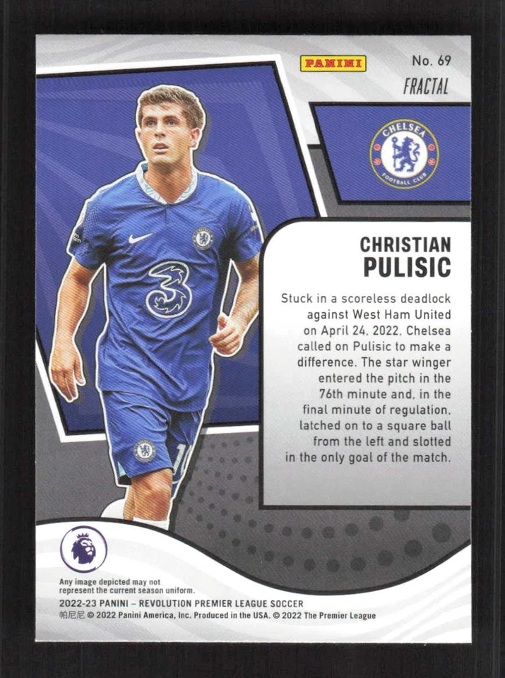 Christian Pulisic 2022-23 Panini Revolution Premier League Fractal #69 - Image 2 of 3