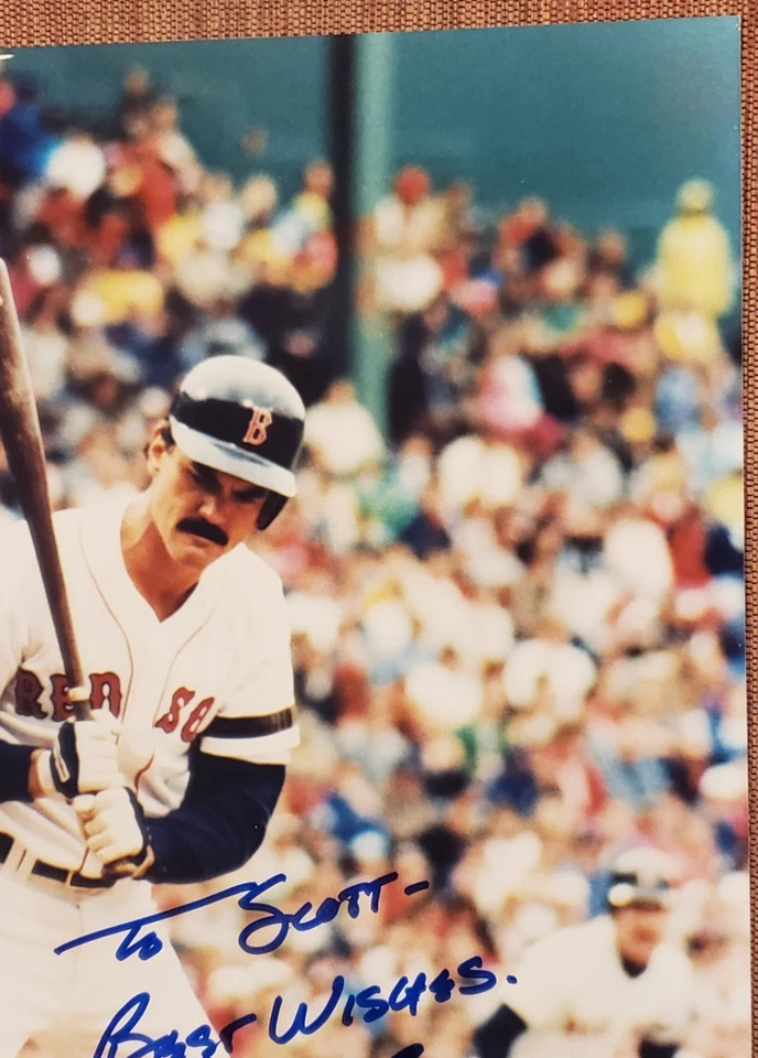 Foto original de béisbol de colección de los Medias Rojas de Boston automática de 8x10 de Dwight Evans JSA Foto 3 de 4