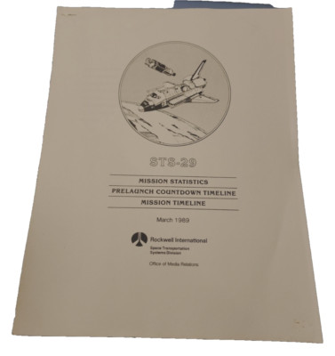 STS-29 Nasa Space Shuttle Pre-Launch Timeline Rockwell Int March 89 JJP48