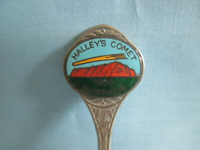 Sammler Souvenir Halbinsel Teller E.P.A.1. Teelöffel ''Halley's Comet 1986''