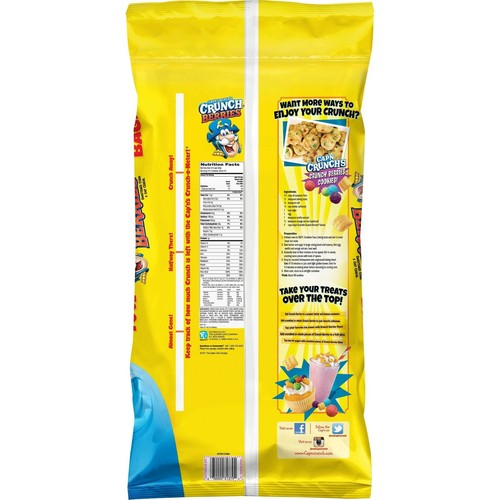 CAP & CRUNCH BREAKFAST CEREAL, CRUNCH BERRIES - 40oz BAG - PACK OF 5 - Picture 2 of 2