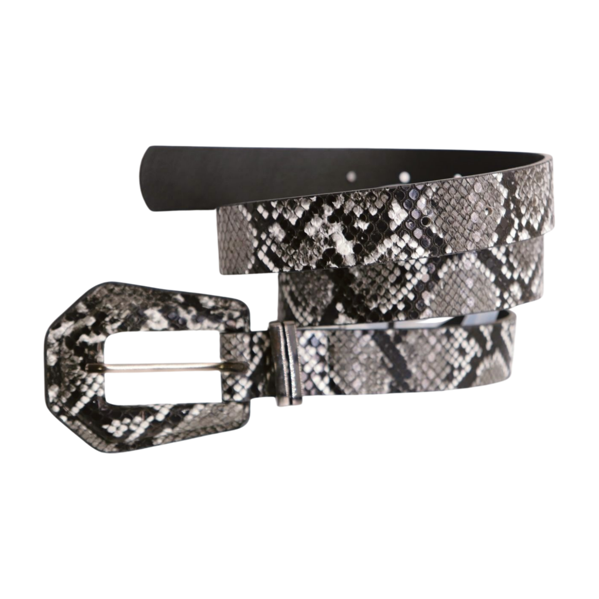 7528 Fashion Leather Belts For Women With Snake Buckle Belt Designer Women Black White Faux Leather Snake Skin Print Chic Style  main image 2