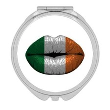 Gift Compact Mirror : Lips Irish Flag Ireland Expat Country For Her Woman