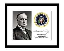 William McKinley 8x10 signed photo print US president seal autographed