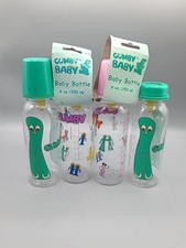 Gumby Baby Bottles Lot Of 4 8 Oz Latex Nipple 2004 Prema Toy