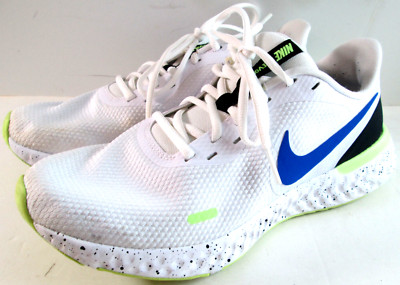 Nike Mens Revolution 5 Running Shoes  Blue White Low Top Cross Fit Jogging Sz 8