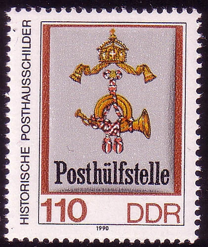 3305 Historische Posthausschilder 110 Pf 27,5x33 mm ** - Bild 1 von 1