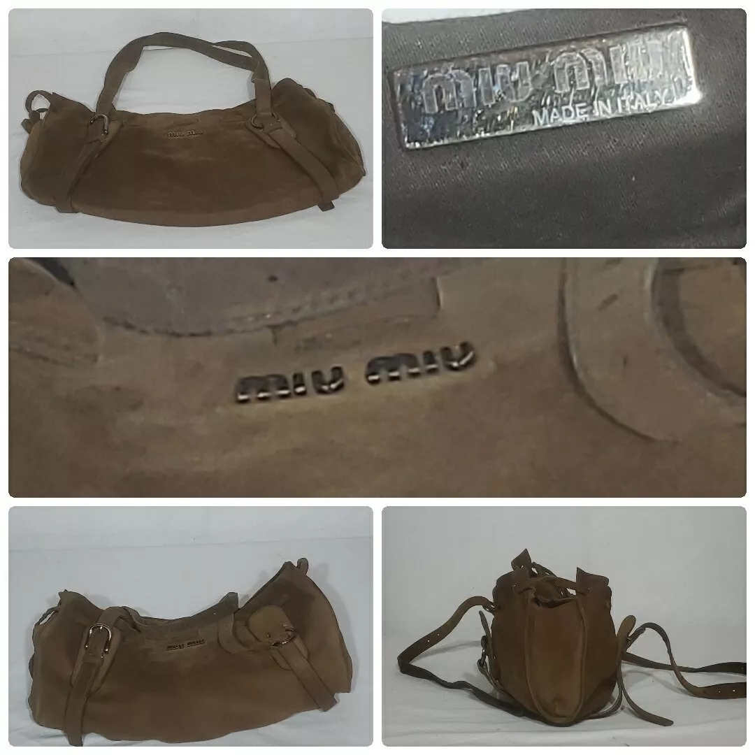 MIU MIU camel brown suede leather Shoulder Bag Authentic 37459 Made In Italy