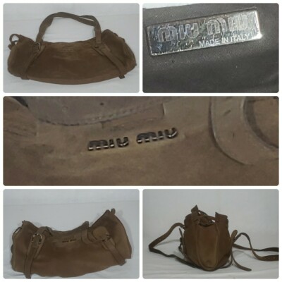 miu miu brown suede bag