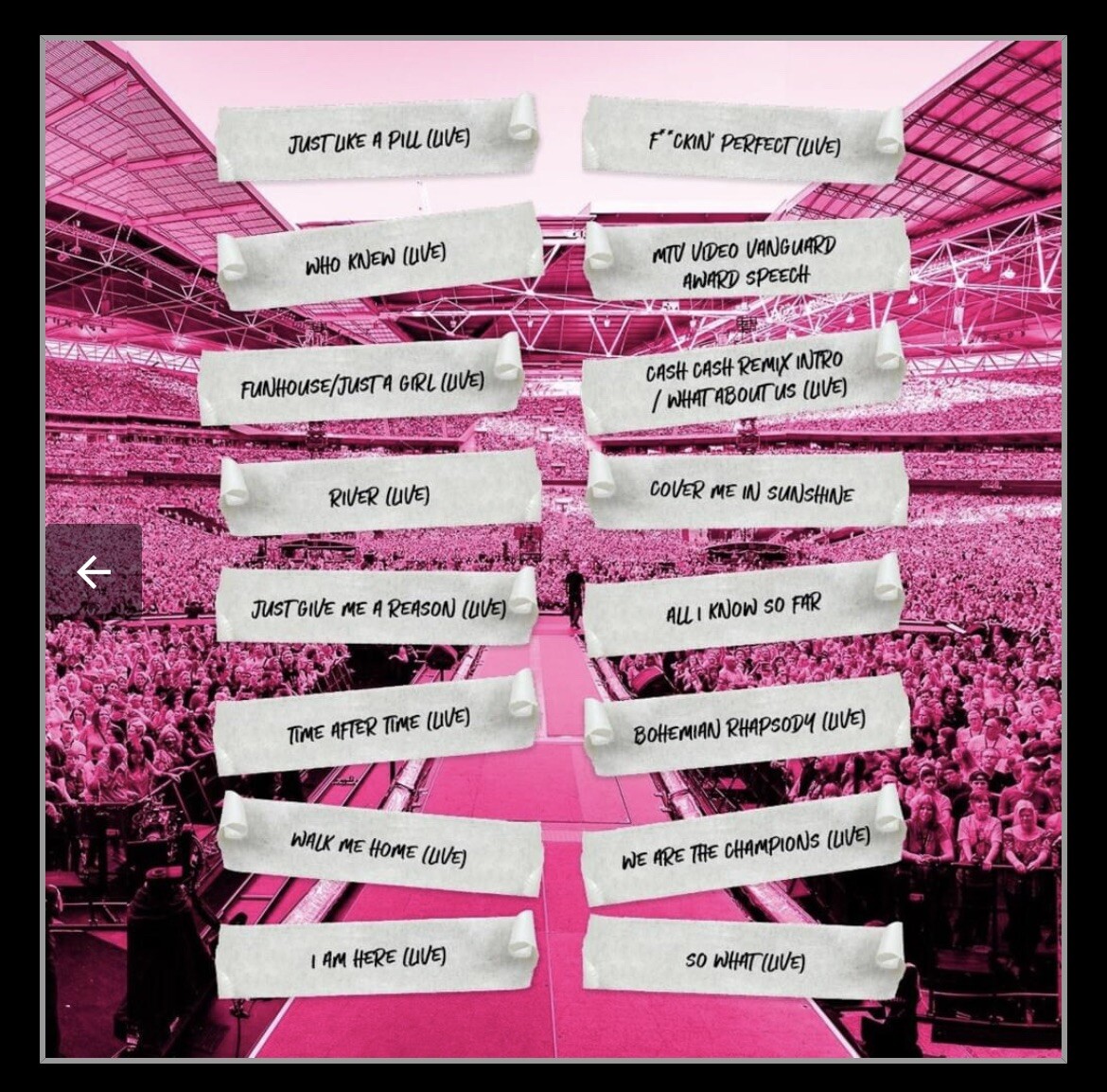 P!nk Pink~ All I Know So Far: Setlist (LIVE) 2xLP Vinyl