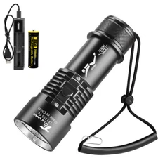 Underwater LED Diving Flashlight 9000lm Waterproof Rechargeable Scuba Torch Lamp