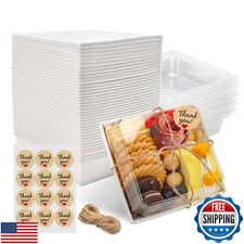 NPLUX Charcuterie Boxes with Clear Lids Mini Bakery Boxes Disposable Treat Bo