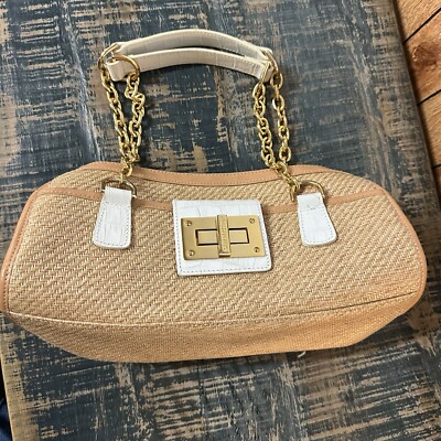 Ralph Lauren Gold Chain Basket Shoulder Bag Limited Classic Elegant Design 