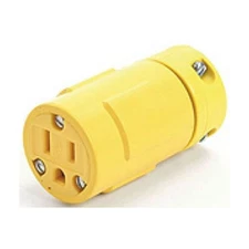 Woodhead 1547, 125 V, 15 A, NEMA 5-15, Yellow, Wiring Connector, 1 pc