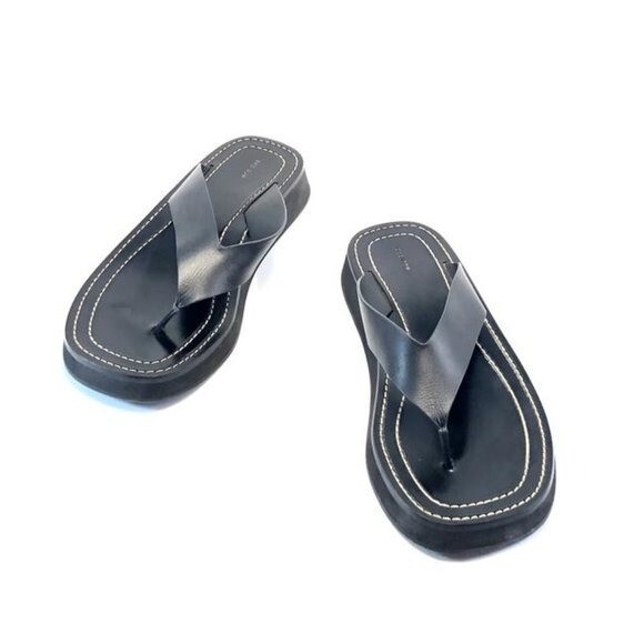 FILA THE ROW sandali neri in pelle ginza plateau taglia EU:38