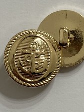 Metal Effect Gold Anchor Shank Buttons 21mm (34L) Pack Of 10