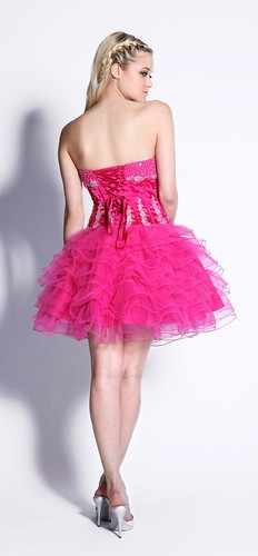 Cocktailkleid Abschlussballkleid Partykleid Tanzkleid Tütü Tüllrock rot M 38 NEU - Foto 7 di 9