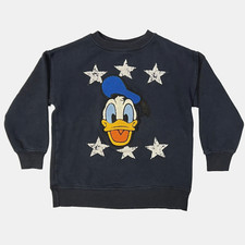Zara Disney Boys 3 Years Crew Neck Donald Duck Patch Sweatshirt Navy Blue