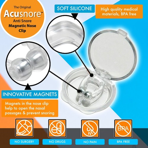 2 x Anti Snore Magnetic Silicone Nose Clip Stop Snoring Apnea Aid Device Stopper - Picture 5 of 15