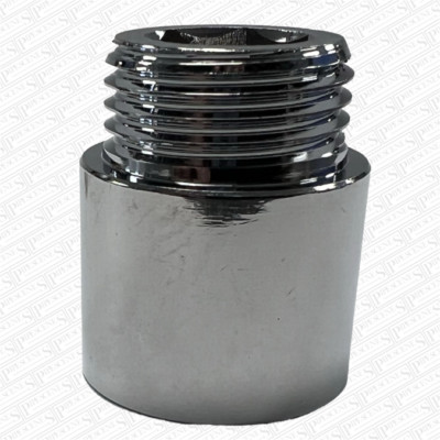 Chrom Heizkörperverlängerung feste Länge 1/2'' x 20 mm Stecker auf Buchse Verbinder