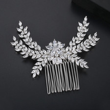 High Quality Zircon Gold Plated Headdress Fashion Bridal Hair Comb Side Comb US
