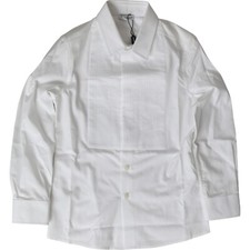 DOLCE & GABBANA Kids Dress Shirt White Cotton Poplin Collared s. Tag 6 400usd