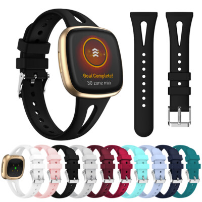 Replacement Slim Silicone Sport Watch Band Soft Strap For Fitbit Versa 3/4 Sense